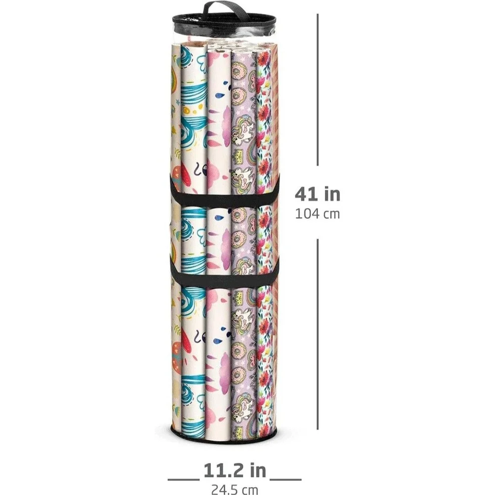 ZOBER Round Christmas Gift Wrapping Paper Organizer Storage 40